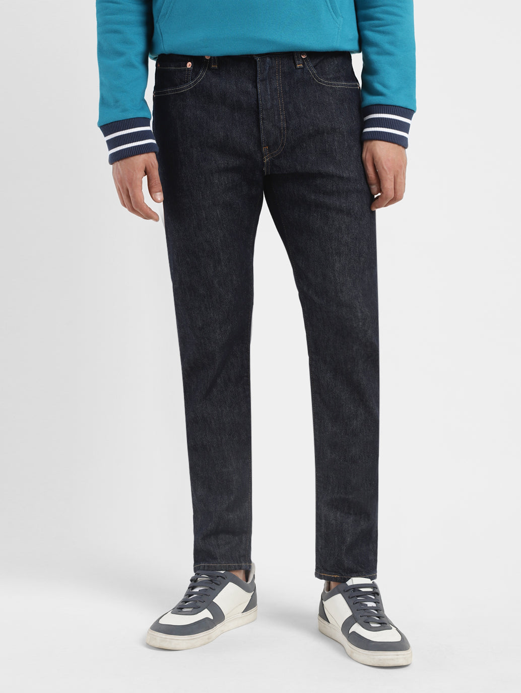 Men's 512 Navy Blue Slim Tapered Fit Mid Rise Jeans - 09b3ea7d-2b56-479f-8871-c4175e6e74af View