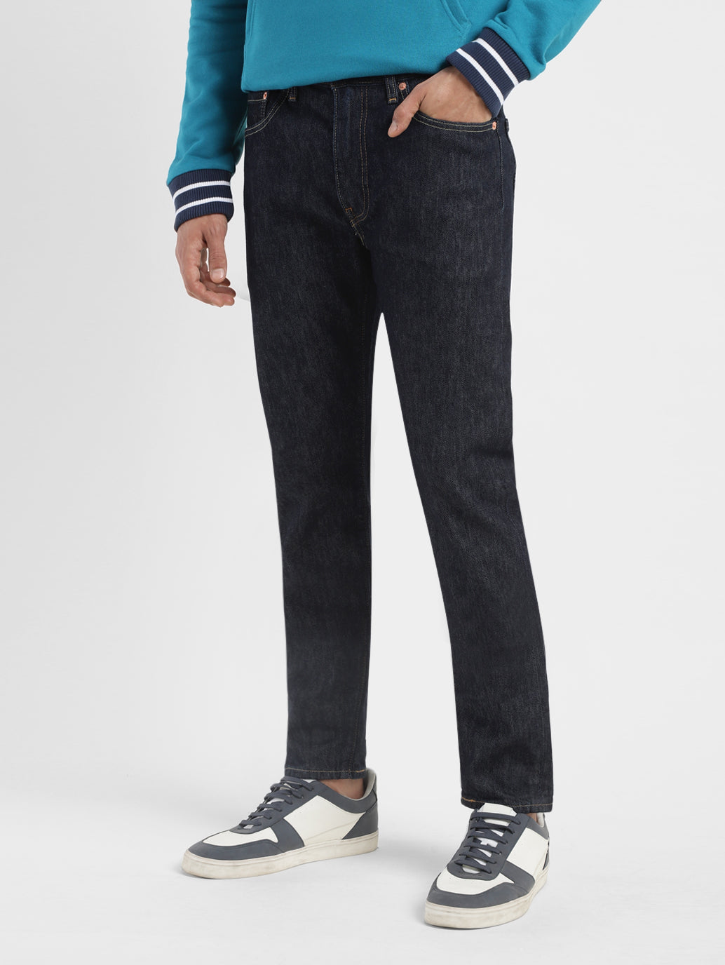 Men's 512 Navy Blue Slim Tapered Fit Mid Rise Jeans - e856df90-2bb3-4831-b5ad-2d870dfa4f80 View