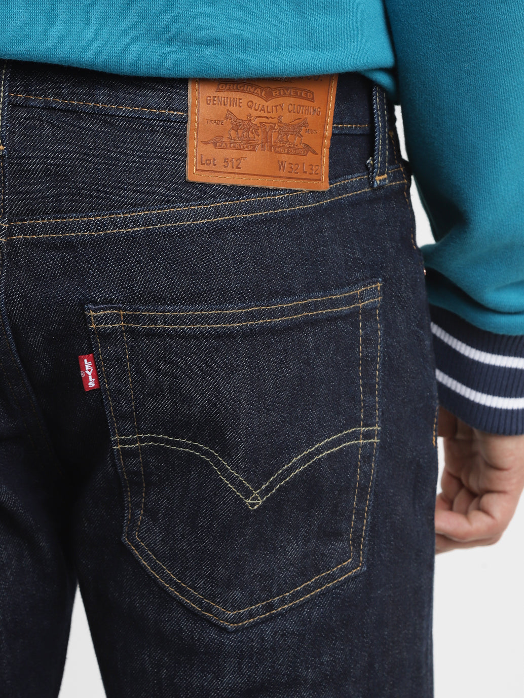 Men's 512 Navy Blue Slim Tapered Fit Mid Rise Jeans - 7abfc6db-6fb5-43de-9655-265789b01ab1 View