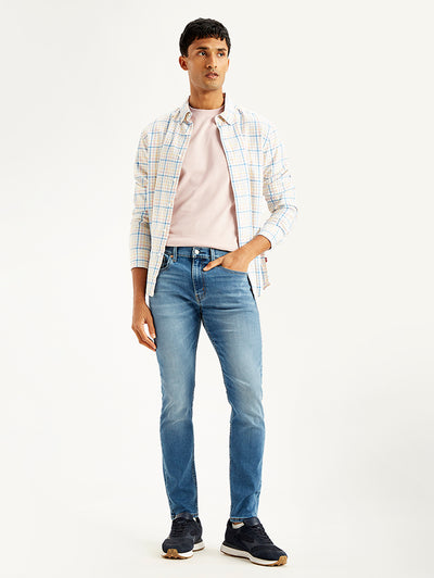 Men's 512 Blue Slim Tapered Fit Mid Rise Jeans-image-38