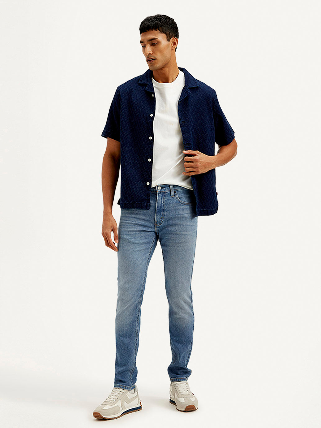 Men's 512 Navy Blue Slim Tapered Fit Mid Rise Jeans