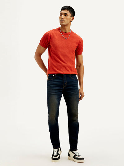 Men's 512 Navy Blue Slim Tapered Fit Mid Rise Jeans