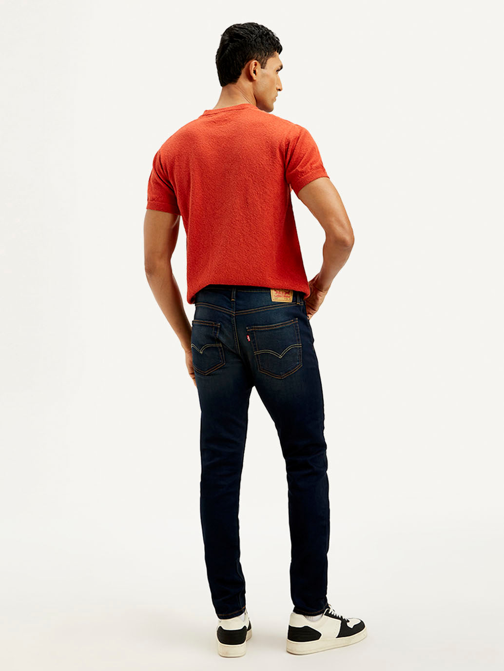 Men's 512 Navy Blue Slim Tapered Fit Mid Rise Jeans - Back View