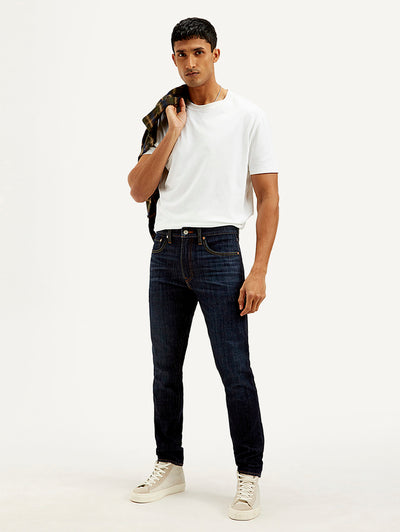 Men's 512 Navy Blue Slim Tapered Fit Mid Rise Jeans