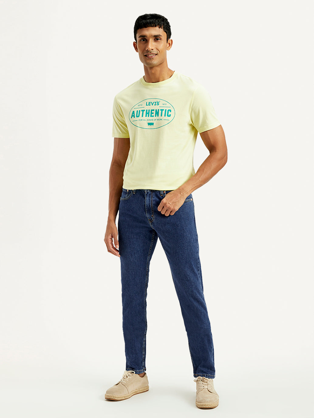 Men's 512 Blue Slim Tapered Fit Mid Rise Jeans - Front View