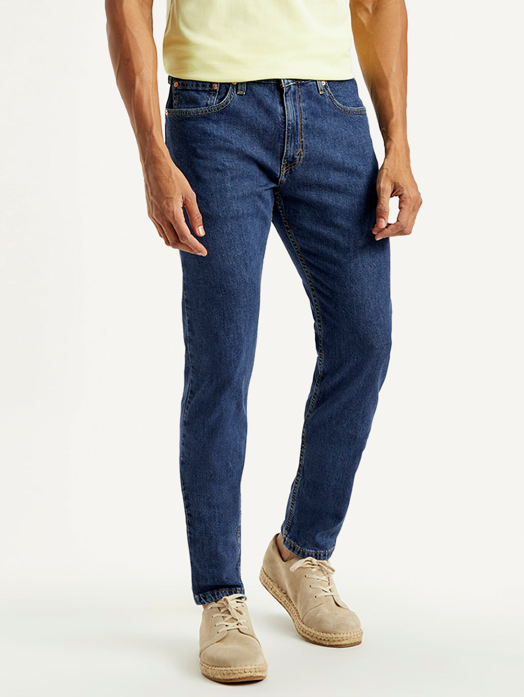 Men's 512 Blue Slim Tapered Fit Mid Rise Jeans - Front View