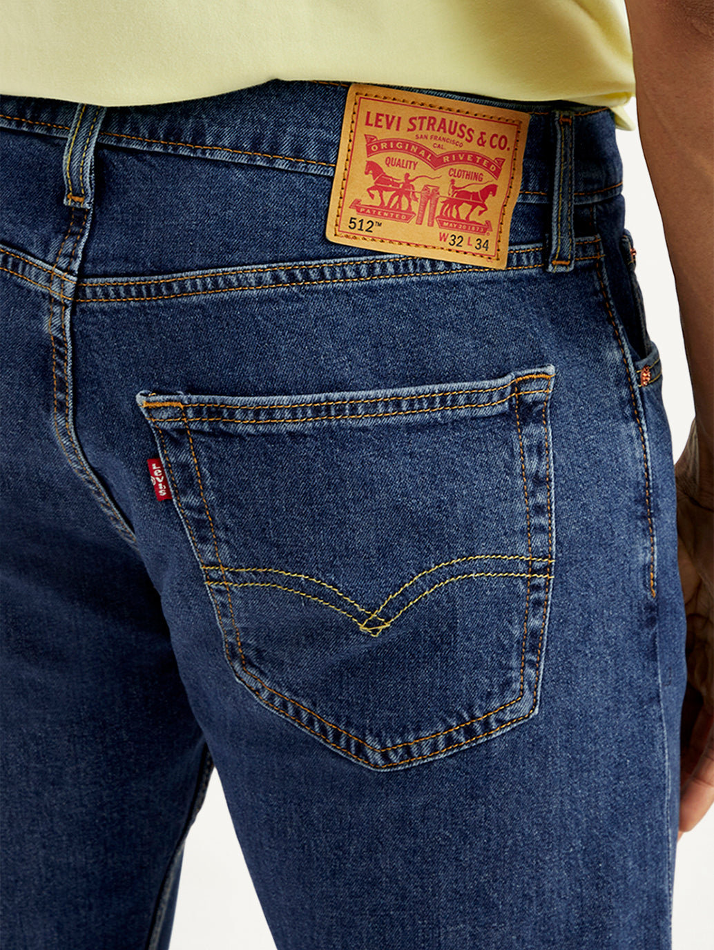 Men's 512 Blue Slim Tapered Fit Mid Rise Jeans - Detail View
