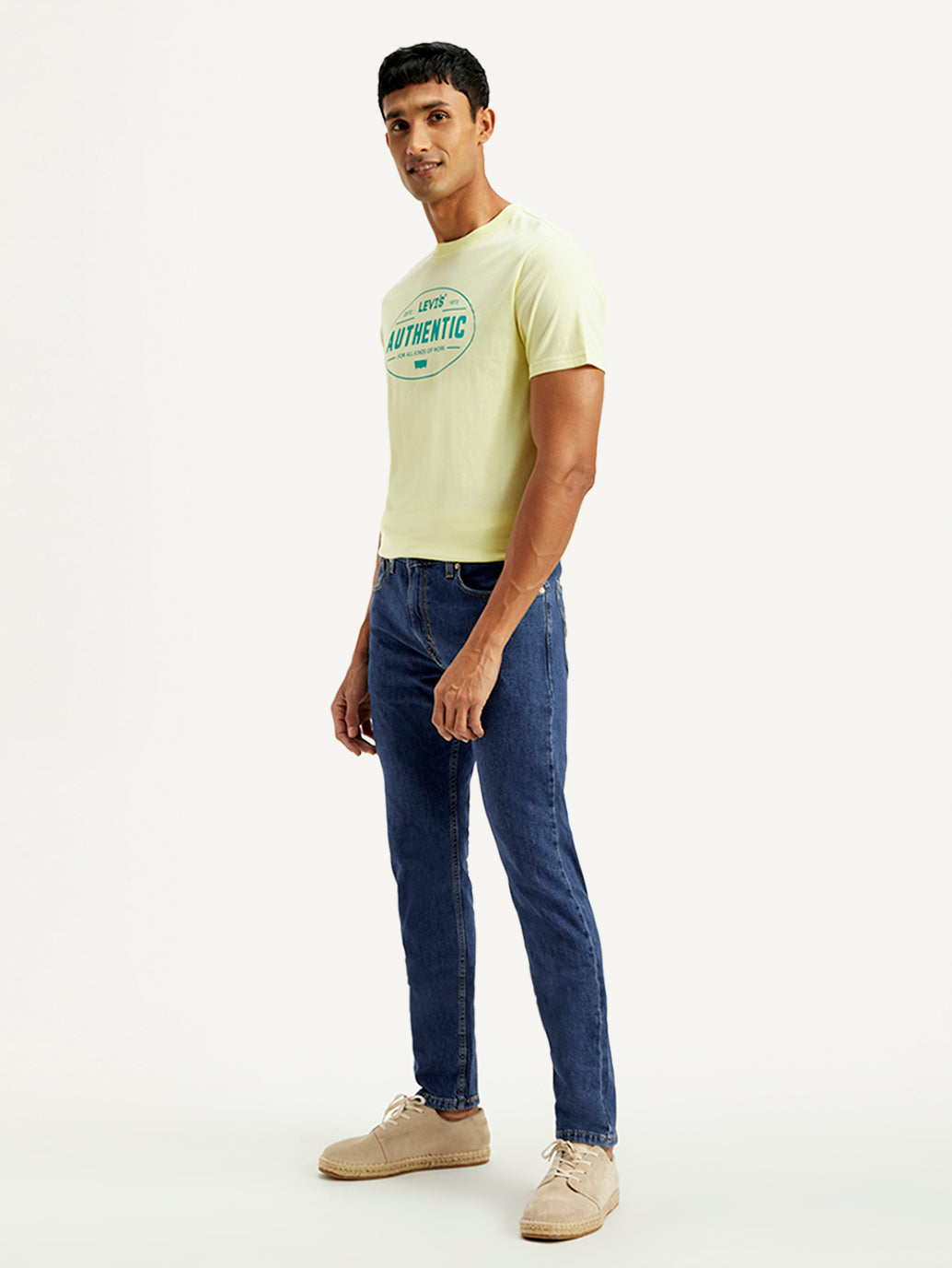 Men's 512 Blue Slim Tapered Fit Mid Rise Jeans - Side View