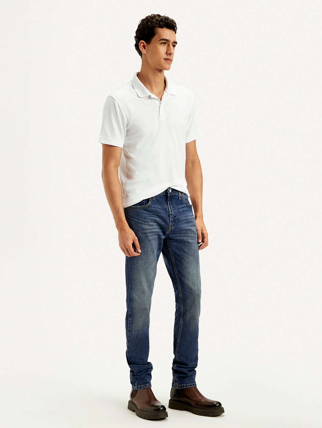 Men's 512 Blue Slim Tapered Fit Mid Rise Jeans - Side View