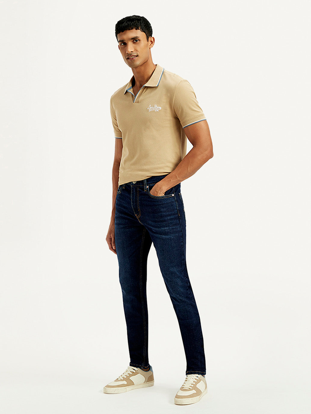 Men's 512 Navy Slim Tapered Fit Mid Rise Jeans - Styleshot View