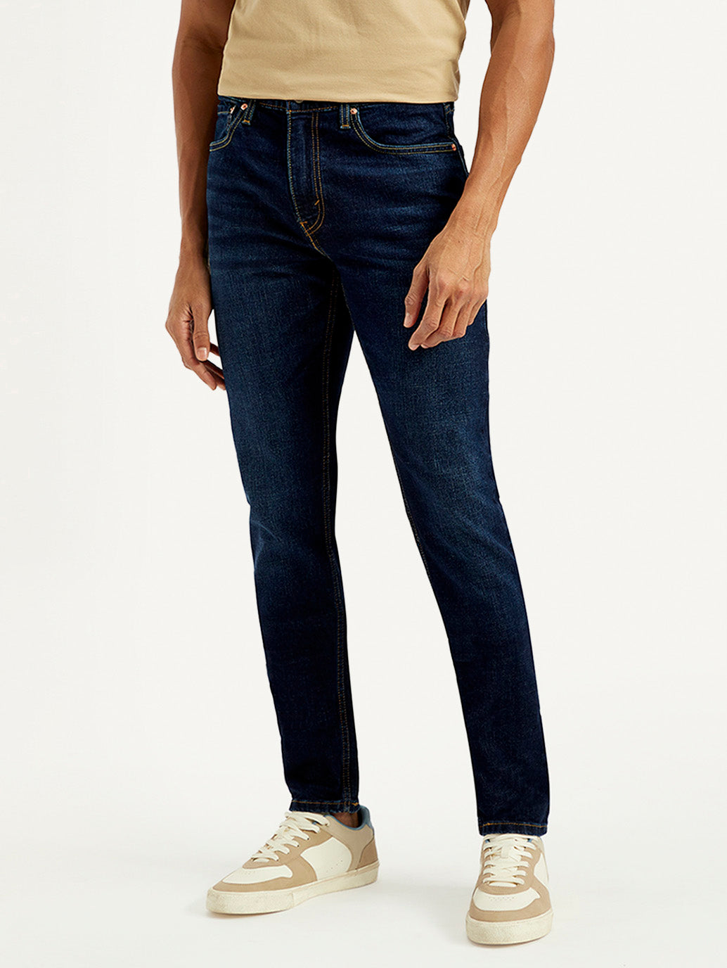 Men's 512 Navy Slim Tapered Fit Mid Rise Jeans - Front View