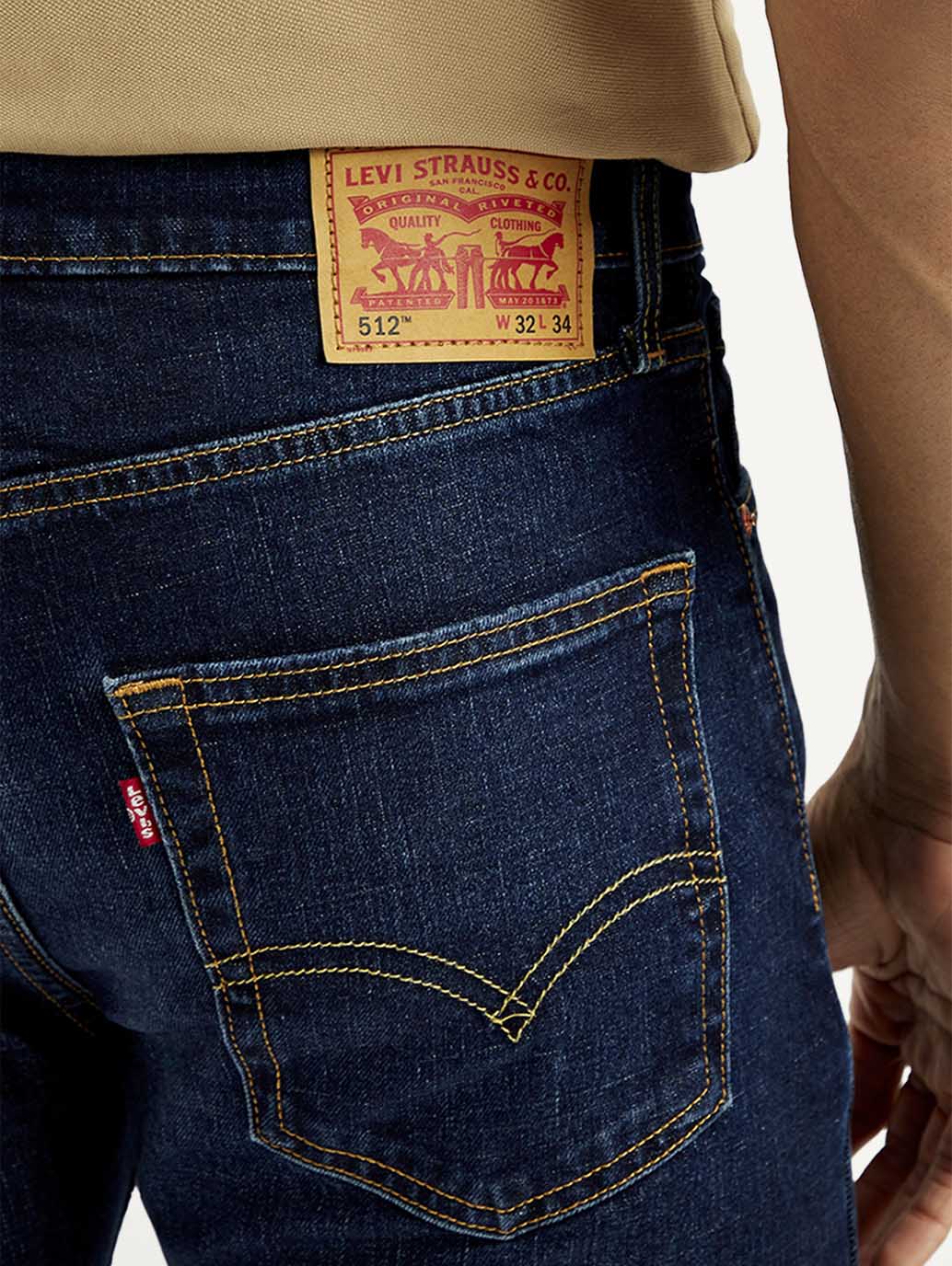 Men's 512 Navy Slim Tapered Fit Mid Rise Jeans - Detail View