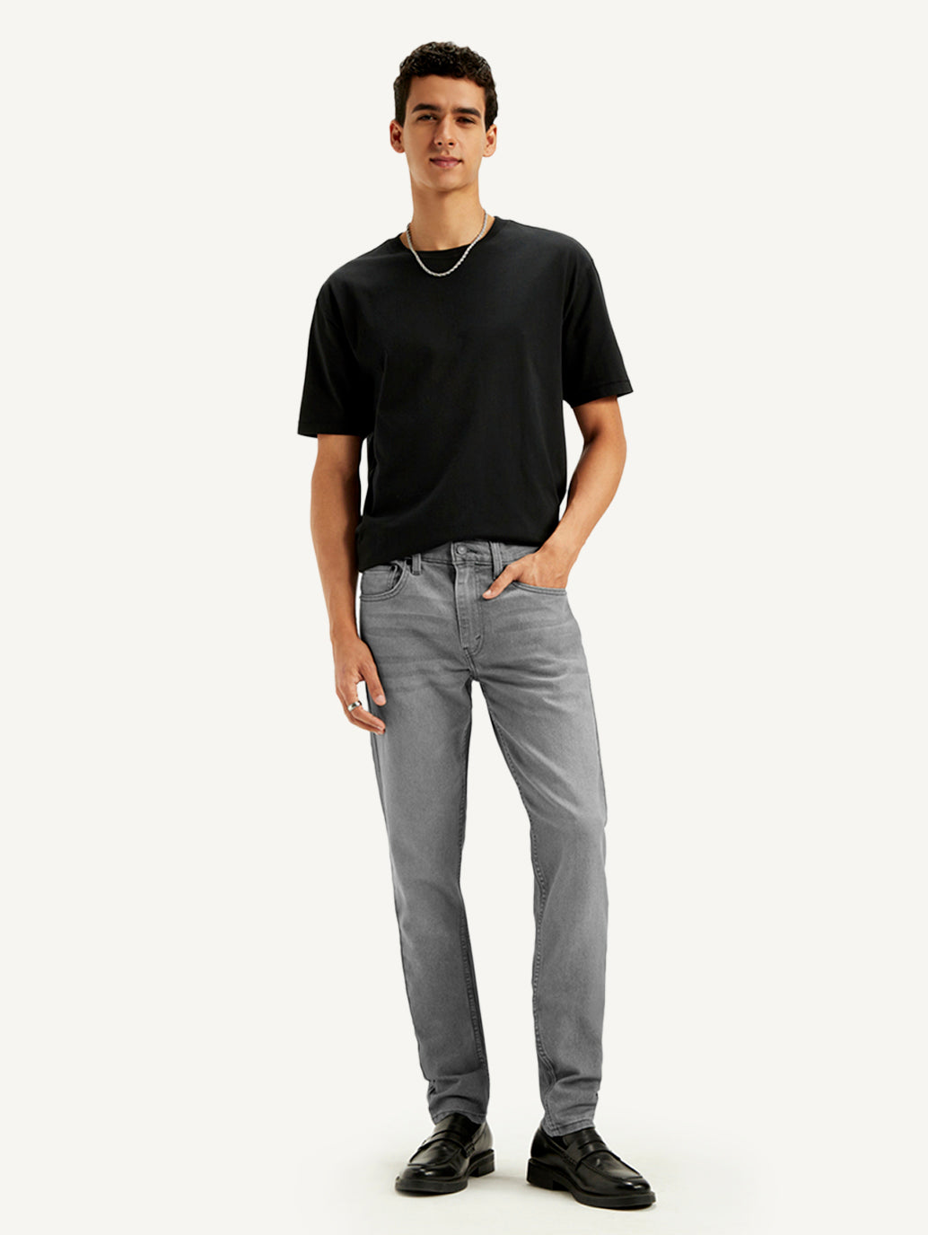 Men's 512 Grey Slim Tapered Fit Mid Rise Jeans - Styleshot View