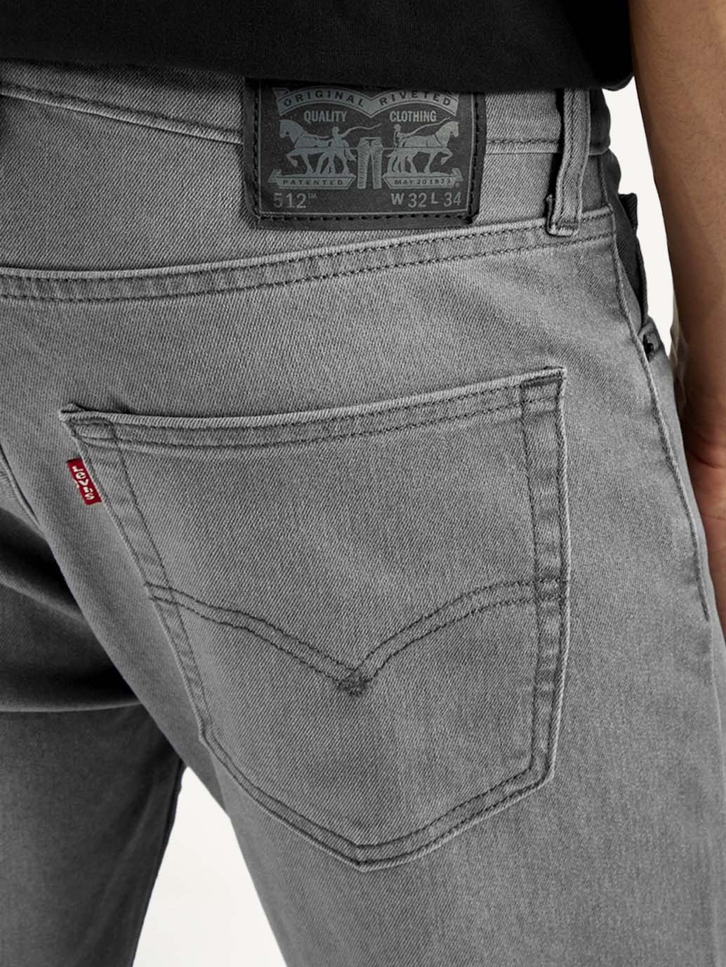 Men's 512 Grey Slim Tapered Fit Mid Rise Jeans - Detail View