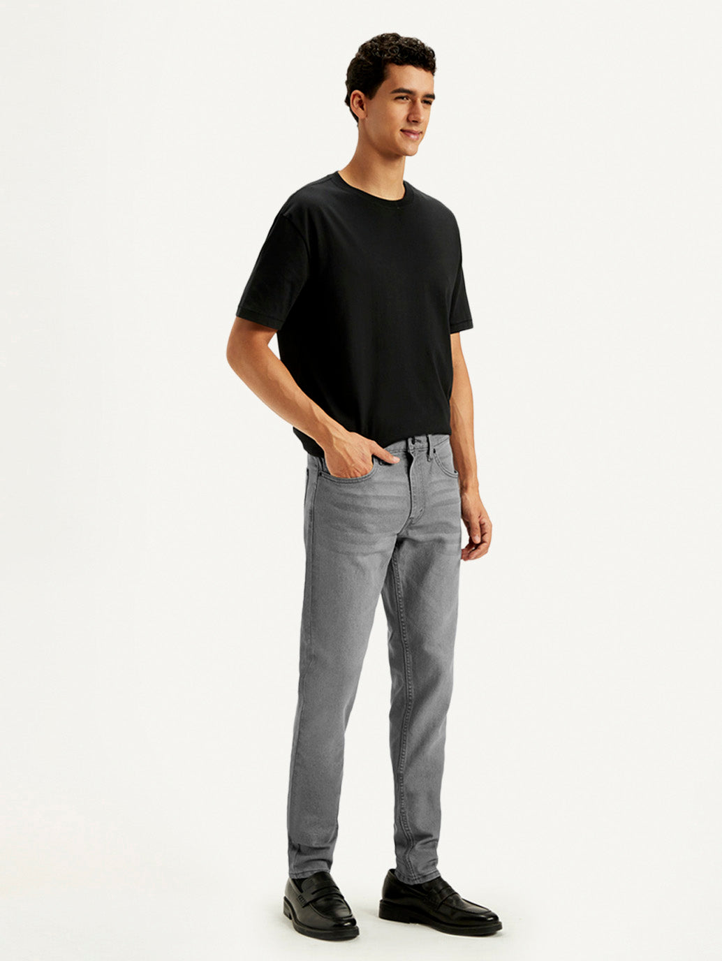 Men's 512 Grey Slim Tapered Fit Mid Rise Jeans - Side View
