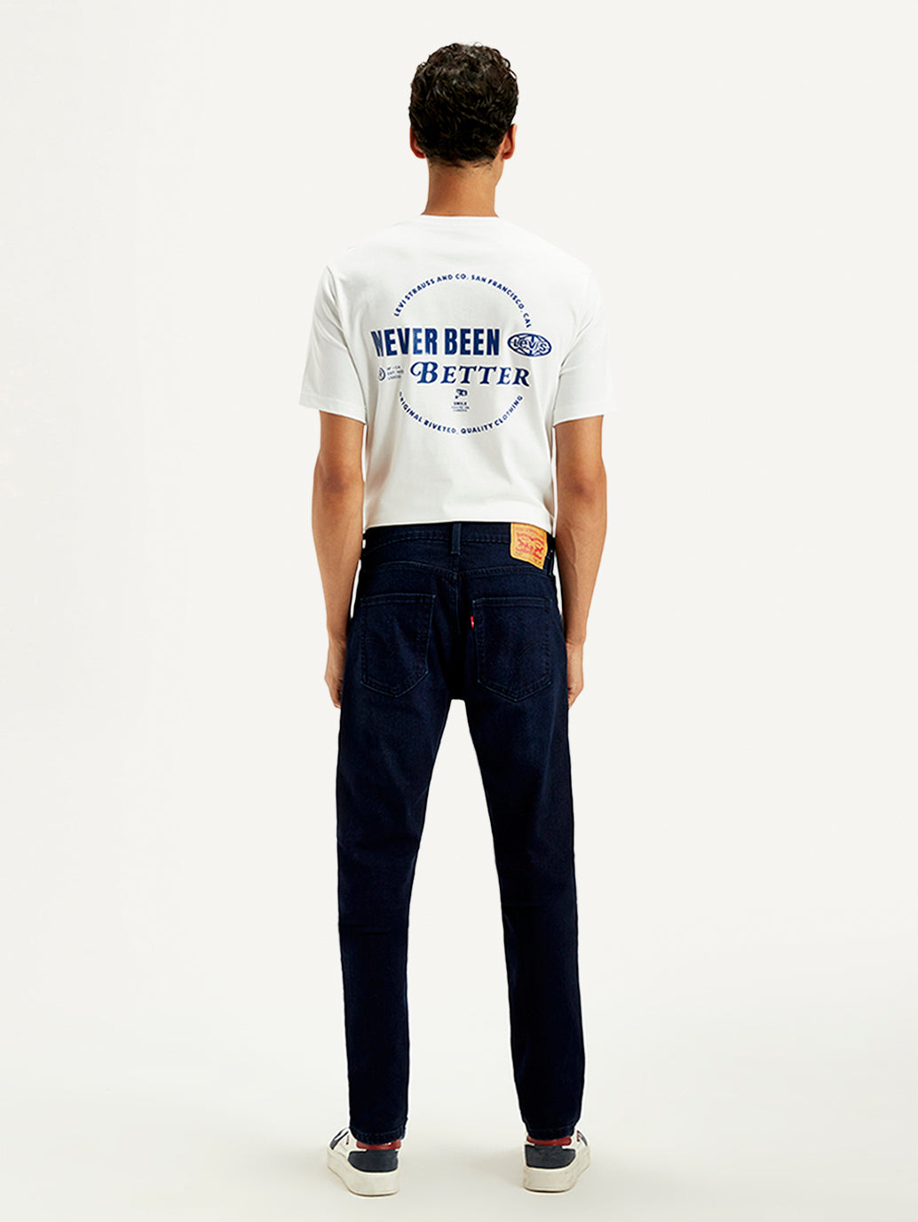 Men's 512 Dark Blue Slim Tapered Fit Mid Rise Jeans - Back View