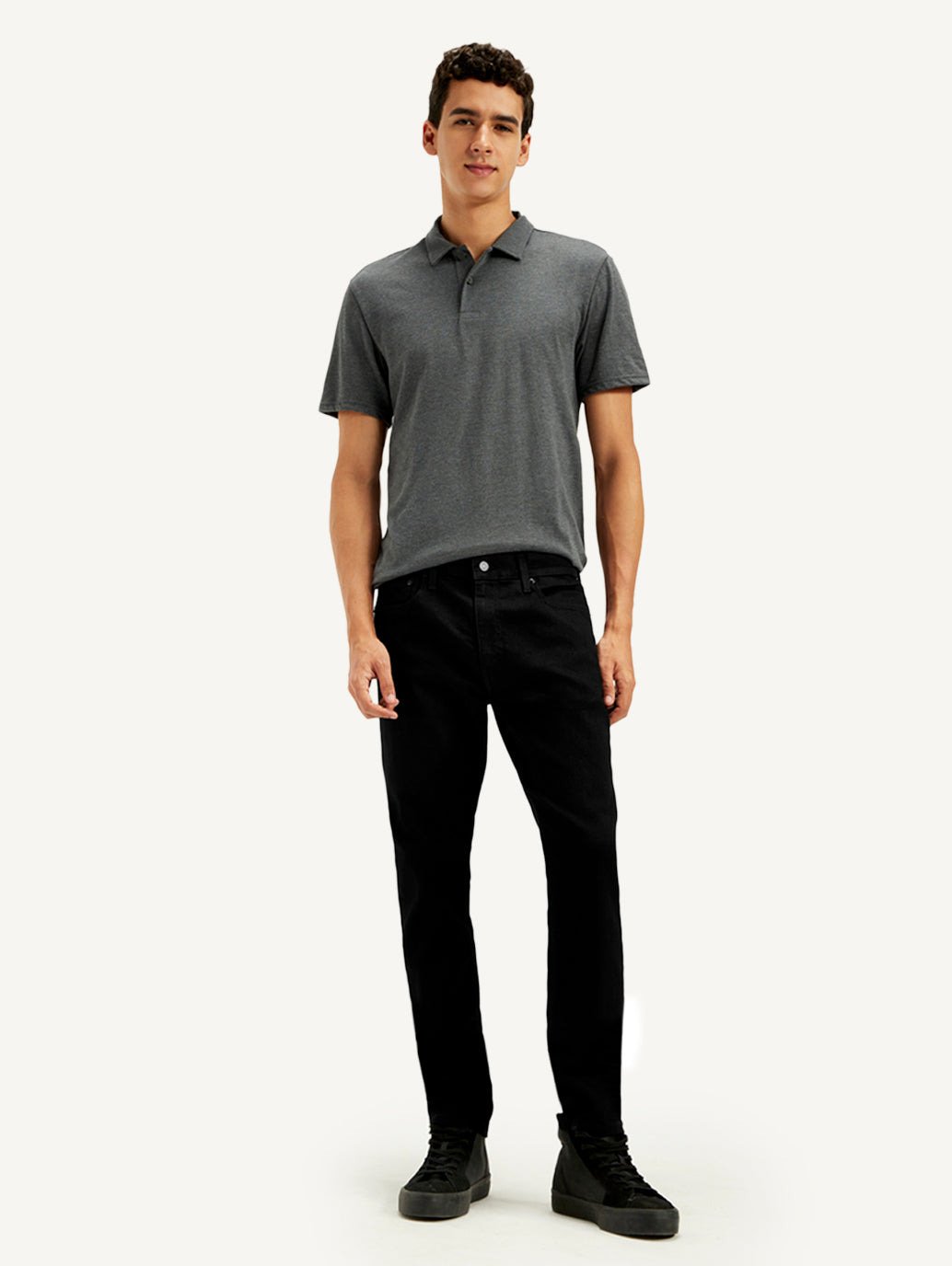 Men's 512 Black Slim Tapered Fit Mid Rise Jeans - Front View