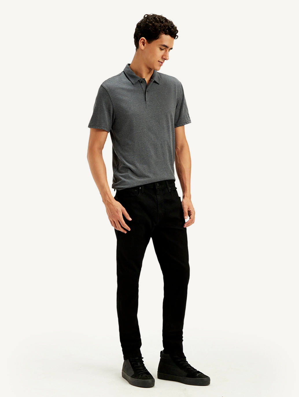 Men's 512 Black Slim Tapered Fit Mid Rise Jeans - Side View