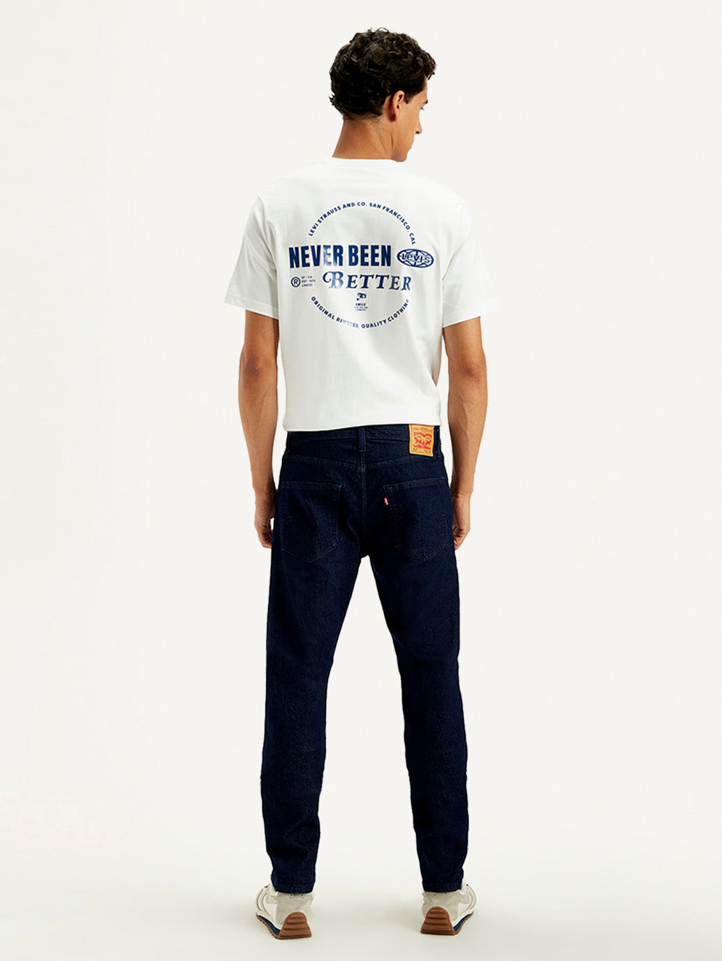 Men's 512 Dark Blue Slim Tapered Fit Mid Rise Jeans - Back View