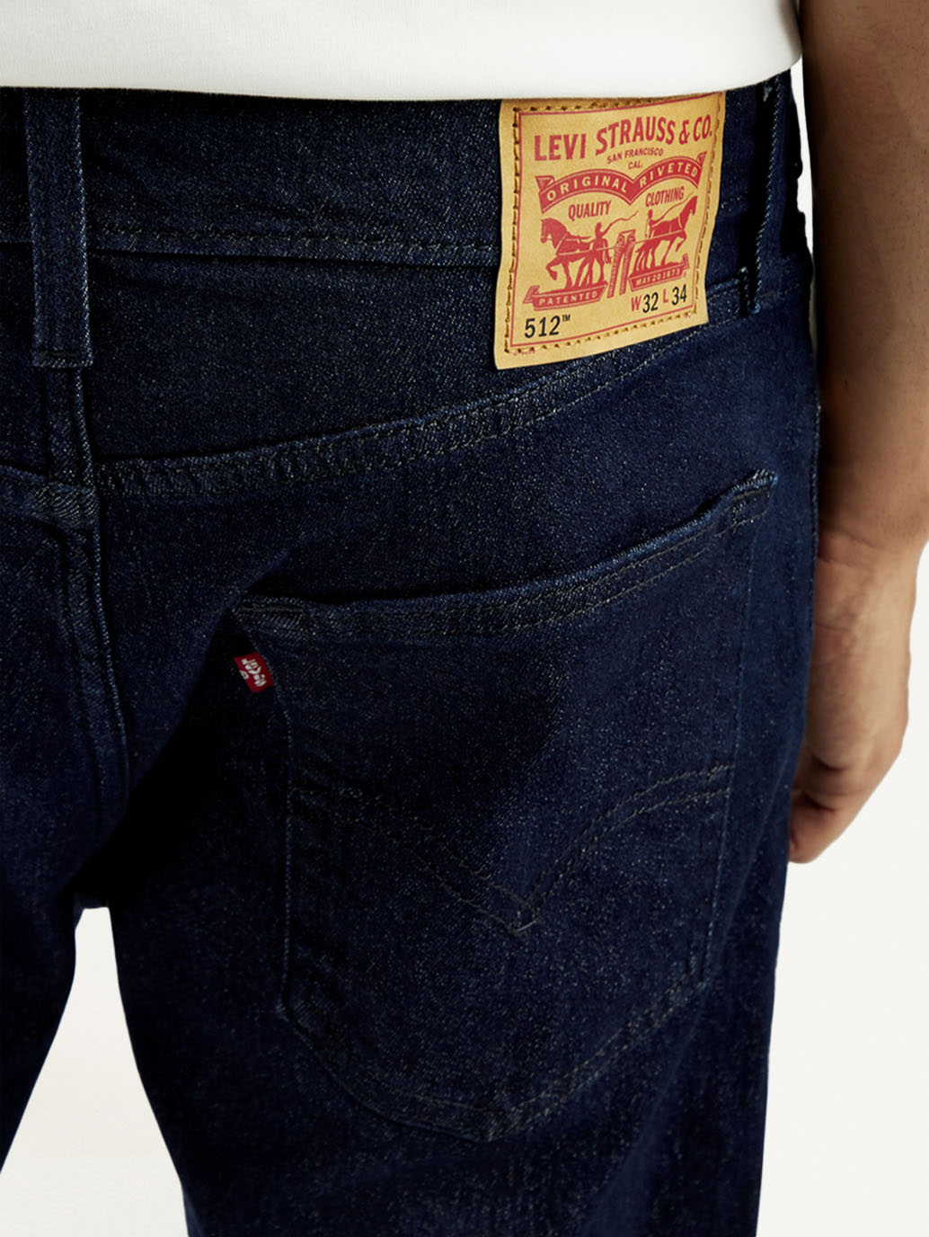 Men's 512 Dark Blue Slim Tapered Fit Mid Rise Jeans - Detail View