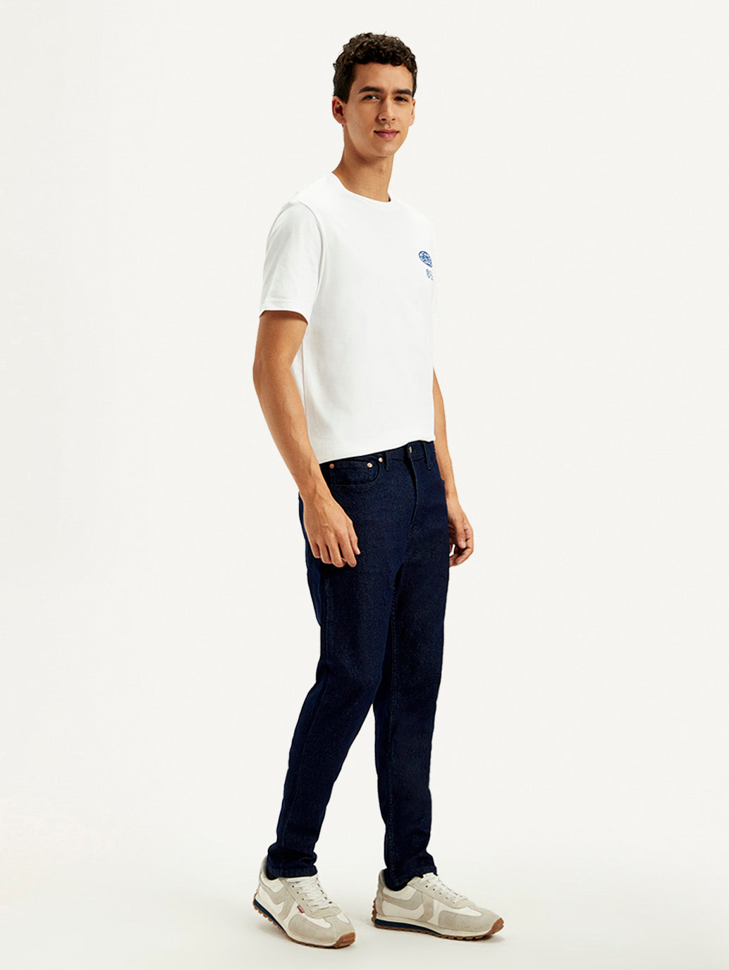 Men's 512 Dark Blue Slim Tapered Fit Mid Rise Jeans - Side View