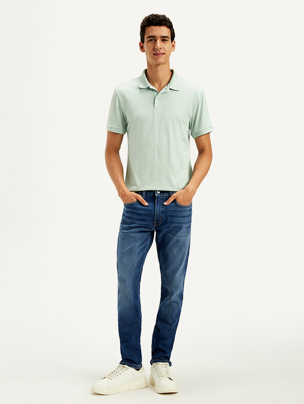 Men's 512 Blue Slim Tapered Fit Mid Rise Jeans - Front View