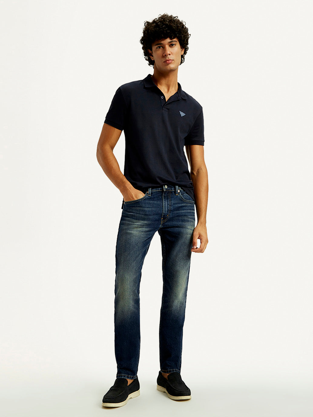 Men's Tinted 512 Med Indigo Slim Tapered Fit Mid Rise Jeans - Styleshot View