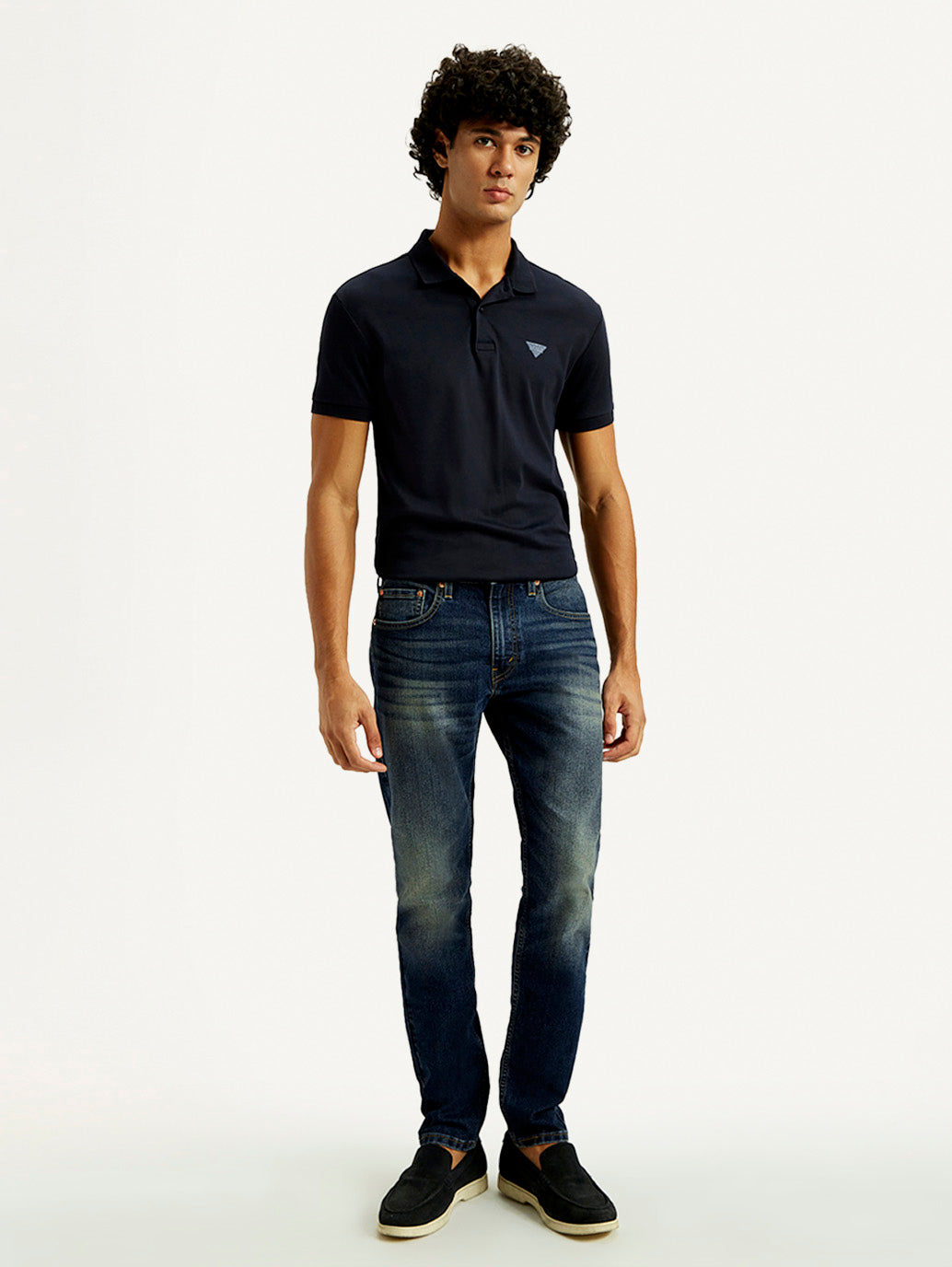Men's Tinted 512 Med Indigo Slim Tapered Fit Mid Rise Jeans - Front View
