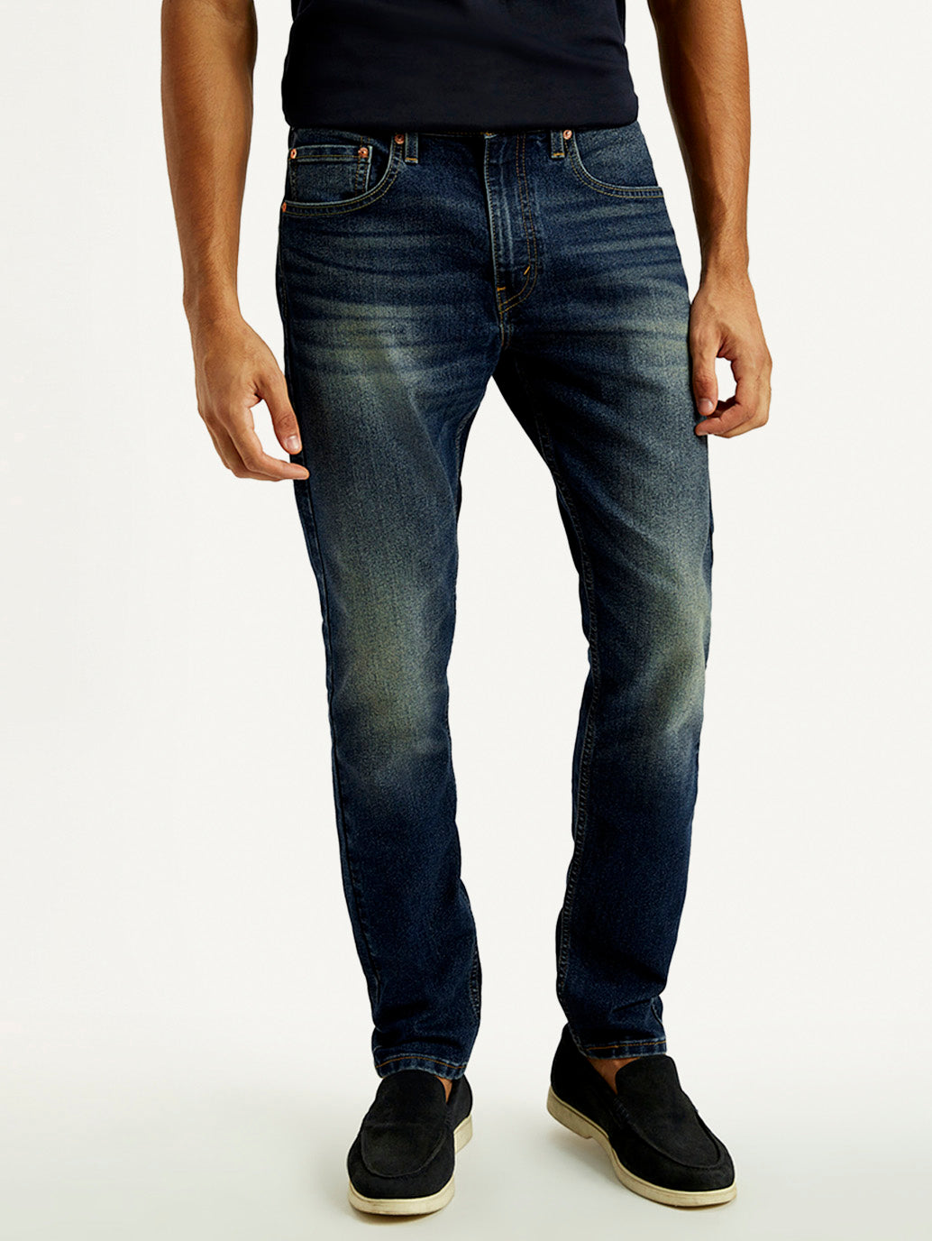 Men's Tinted 512 Med Indigo Slim Tapered Fit Mid Rise Jeans - Front View