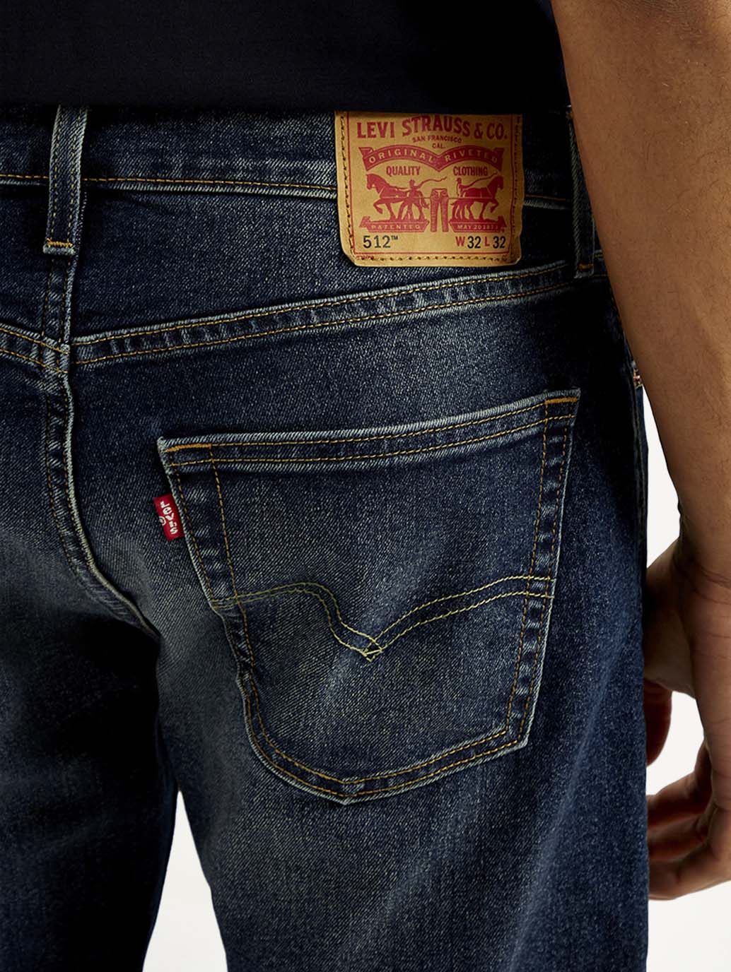 Men's Tinted 512 Med Indigo Slim Tapered Fit Mid Rise Jeans - Detail View