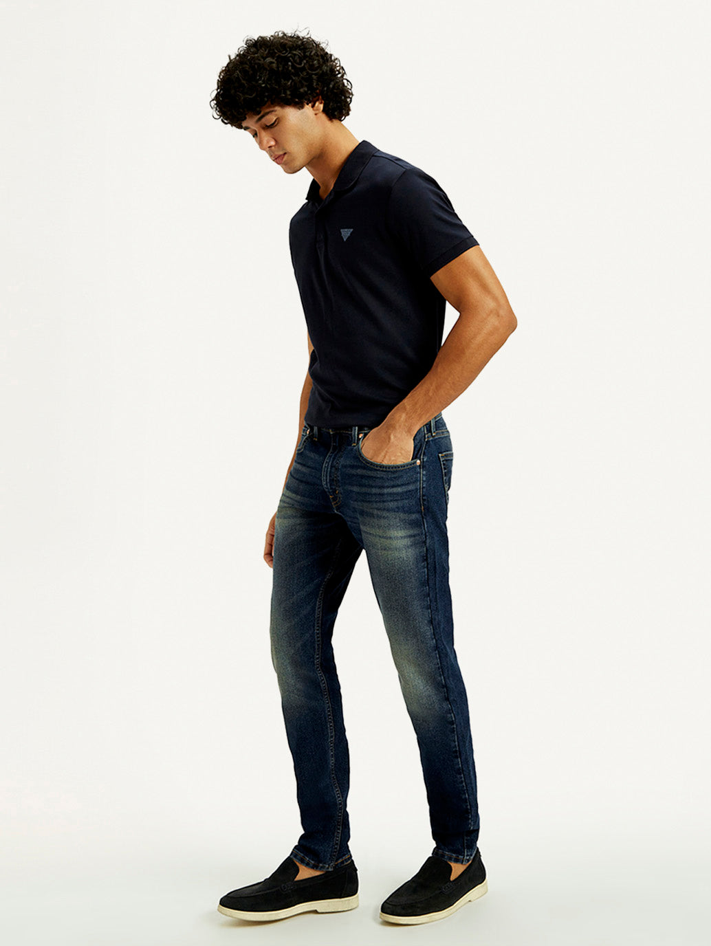 Men's Tinted 512 Med Indigo Slim Tapered Fit Mid Rise Jeans - Side View
