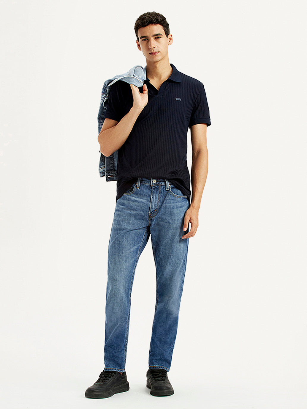 Men's 512 Blue Slim Tapered Fit Mid Rise Jeans - Styleshot View