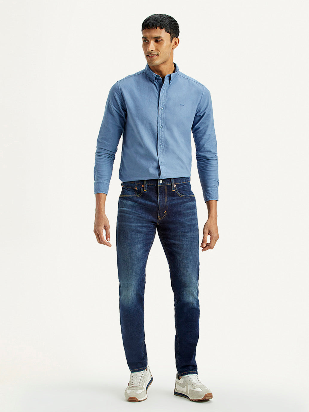 Men's 512 Dark Indigo Slim Tapered Fit Mid Rise Jeans - Front View