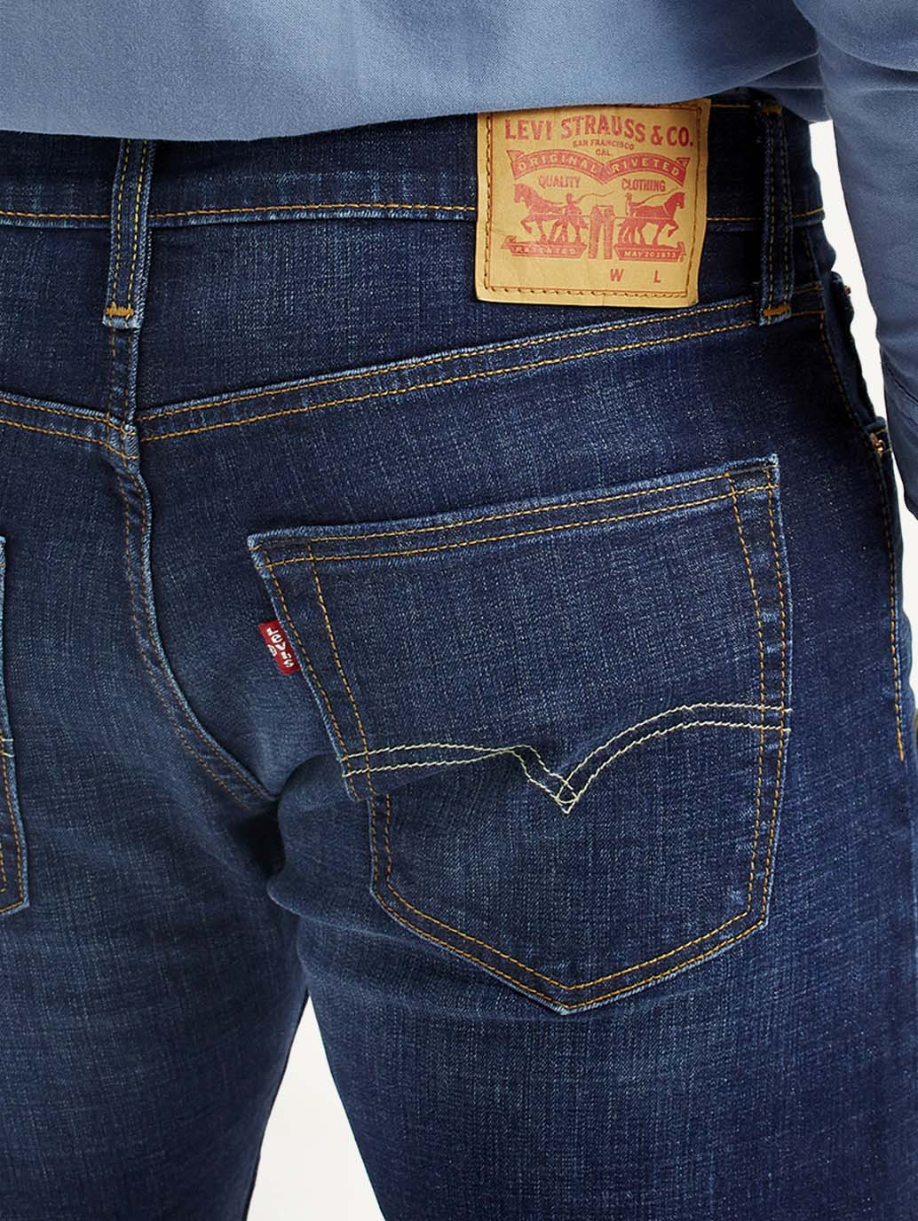 Men's 512 Dark Indigo Slim Tapered Fit Mid Rise Jeans - Detail View