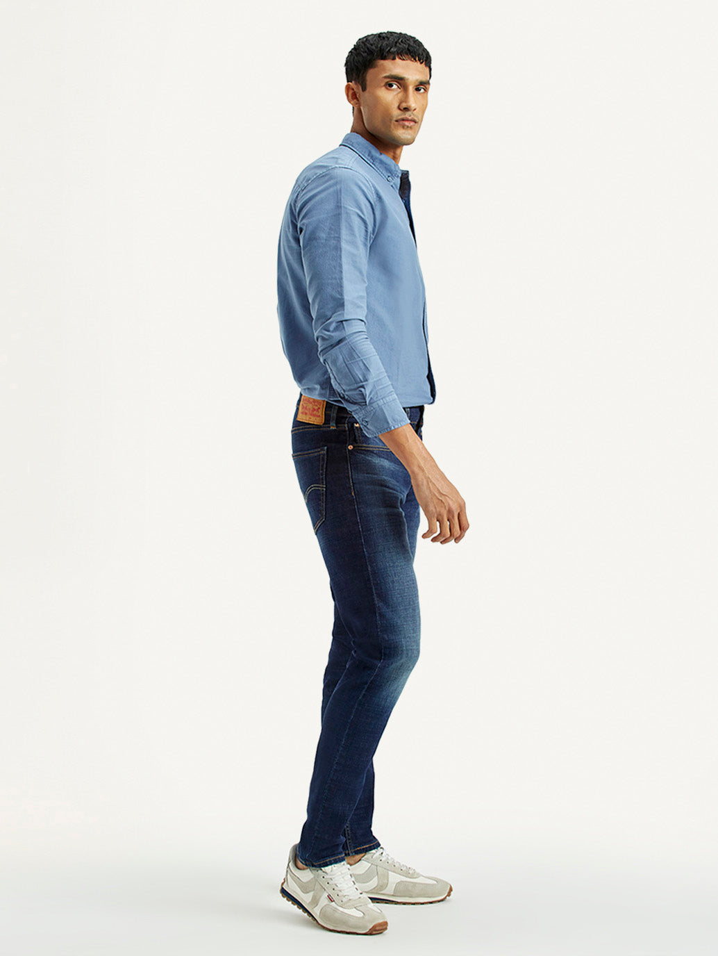 Men's 512 Dark Indigo Slim Tapered Fit Mid Rise Jeans - Side View