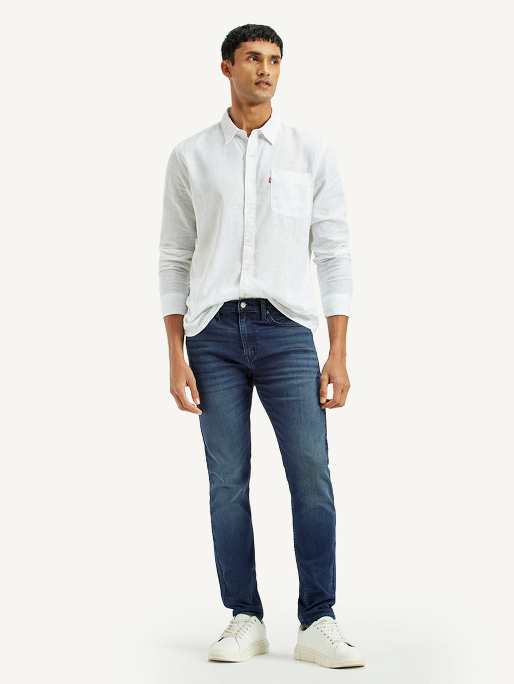 Men's 512 Dark Indigo Slim Tapered Fit Mid Rise Jeans - Styleshot View