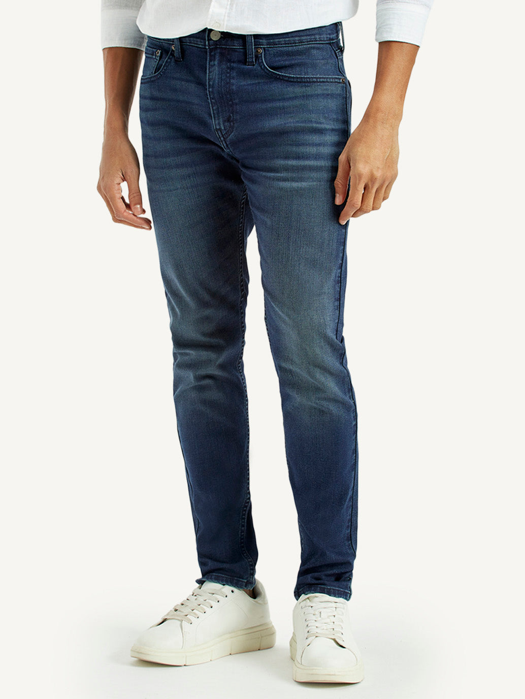 Men's 512 Dark Indigo Slim Tapered Fit Mid Rise Jeans - Front View