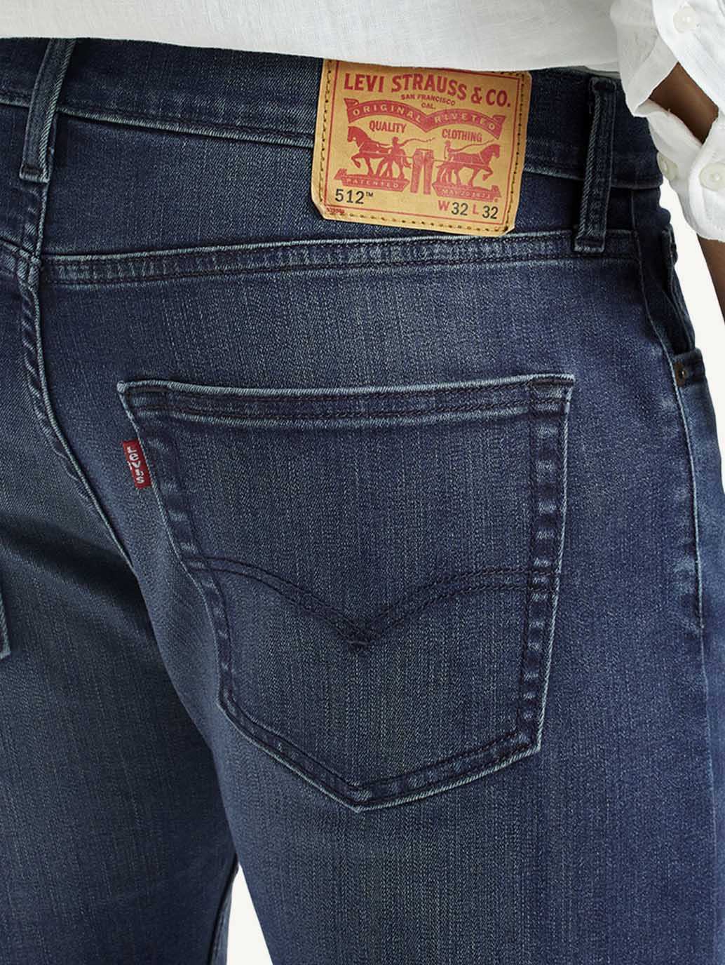 Men's 512 Dark Indigo Slim Tapered Fit Mid Rise Jeans - Detail View