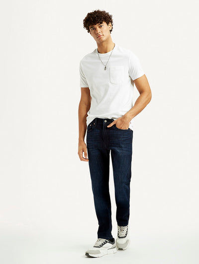 Men's 512 Dark Blue Slim Tapered Fit Mid Rise Jeans-image-21