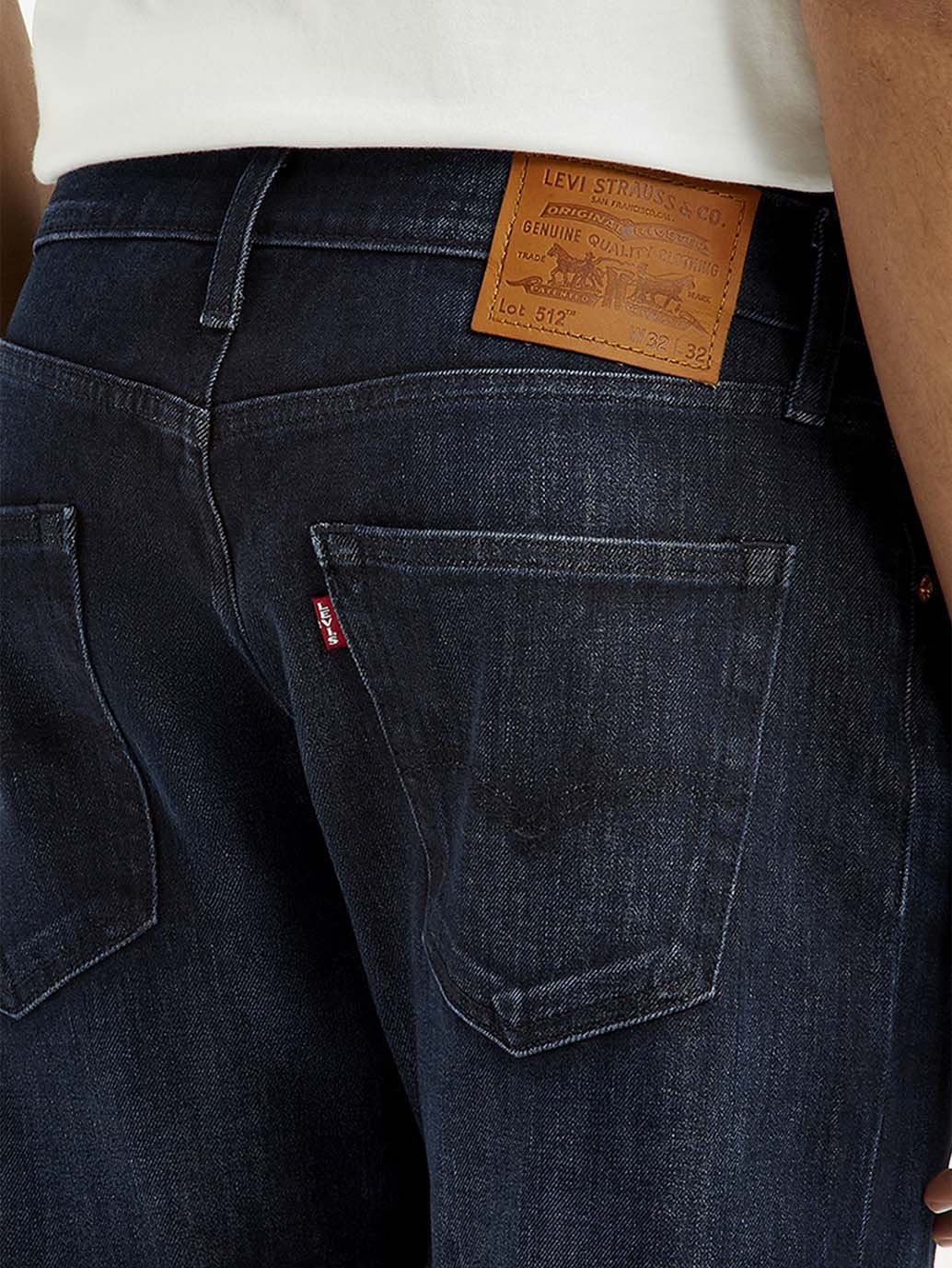 Men's 512 Dark Blue Slim Tapered Fit Mid Rise Jeans - Detail View