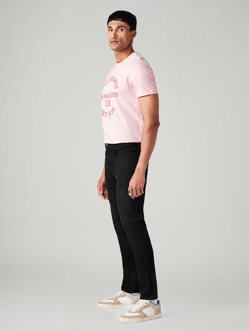 Men's 512 Black Slim Tapered Fit Mid Rise Jeans - Side View