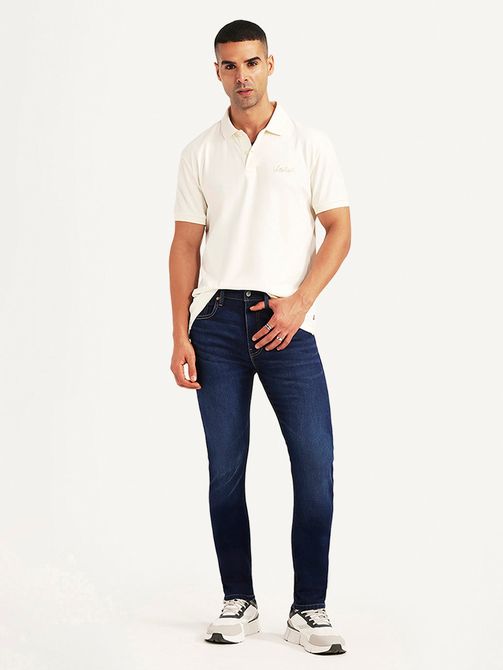 Men's 512 Dark Blue Slim Tapered Fit Mid Rise Jeans