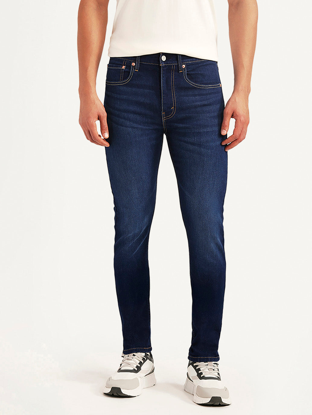 Men's 512 Dark Blue Slim Tapered Fit Mid Rise Jeans - Front View