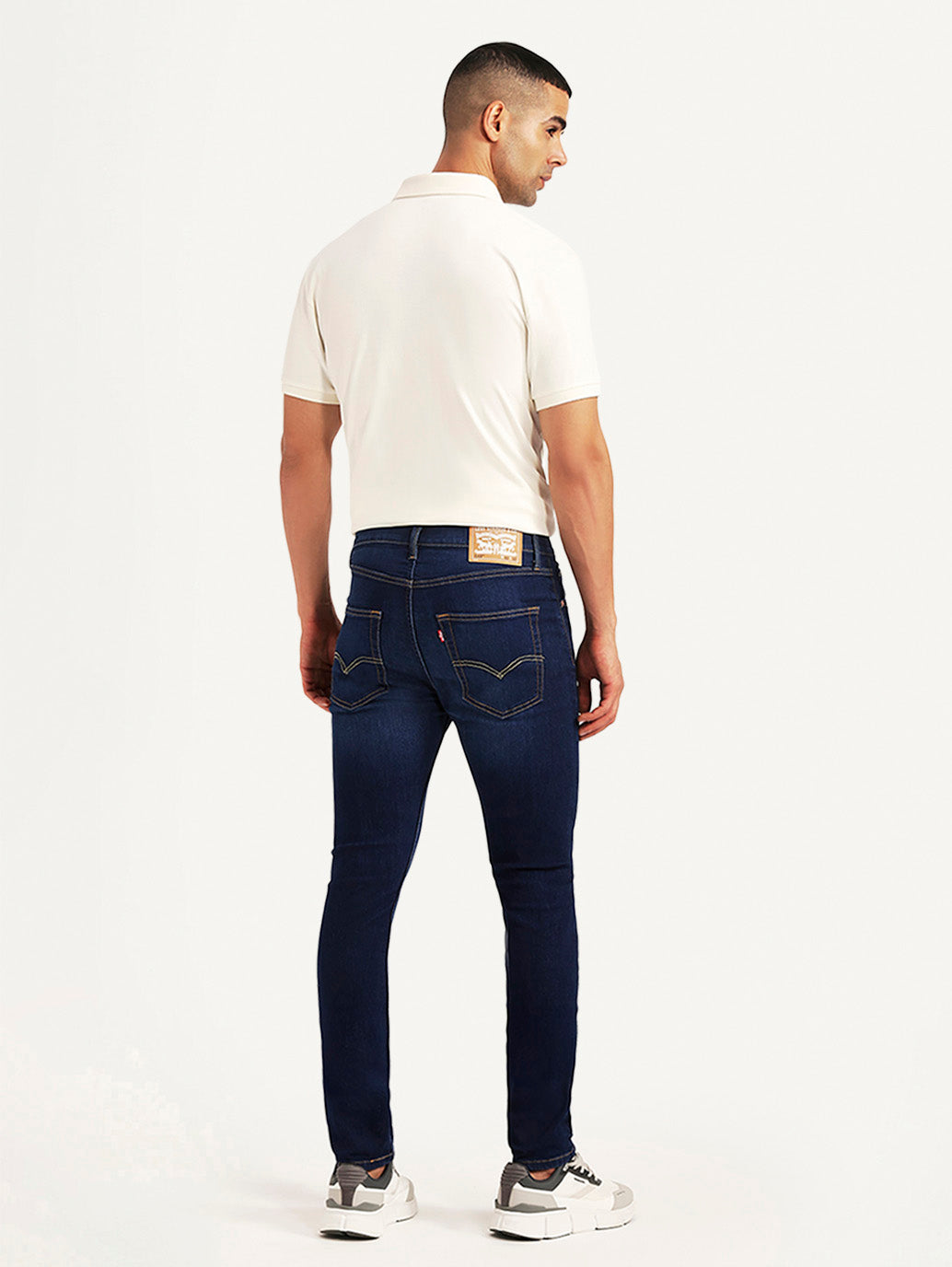 Men's 512 Dark Blue Slim Tapered Fit Mid Rise Jeans - Back View