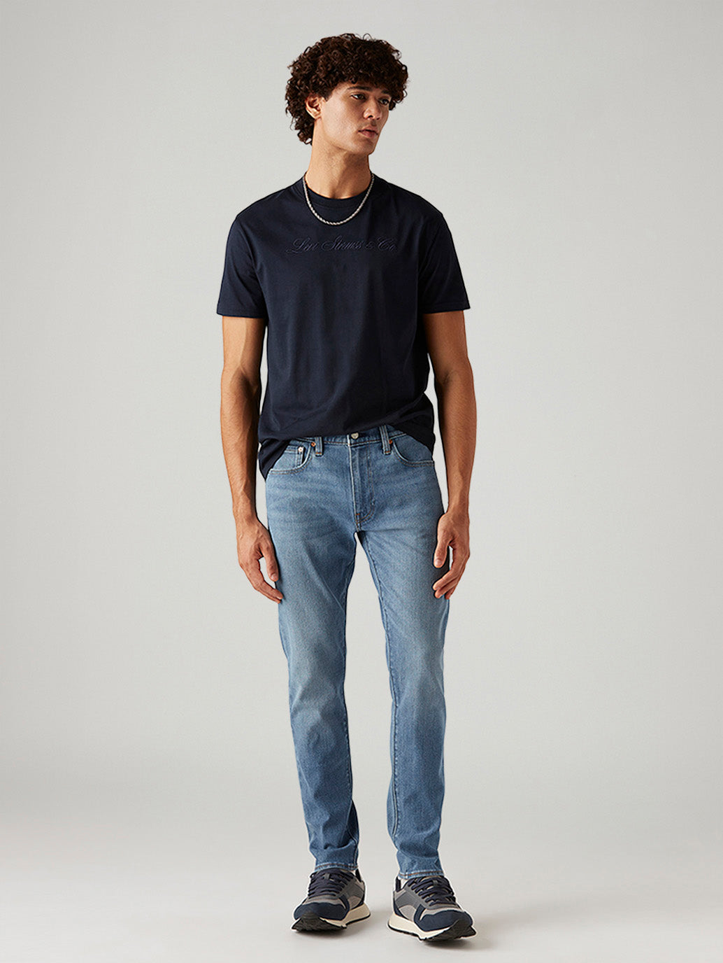 Men's 512 Light Blue Slim Tapered Fit Hyper Stretch Jeans - Styleshot View