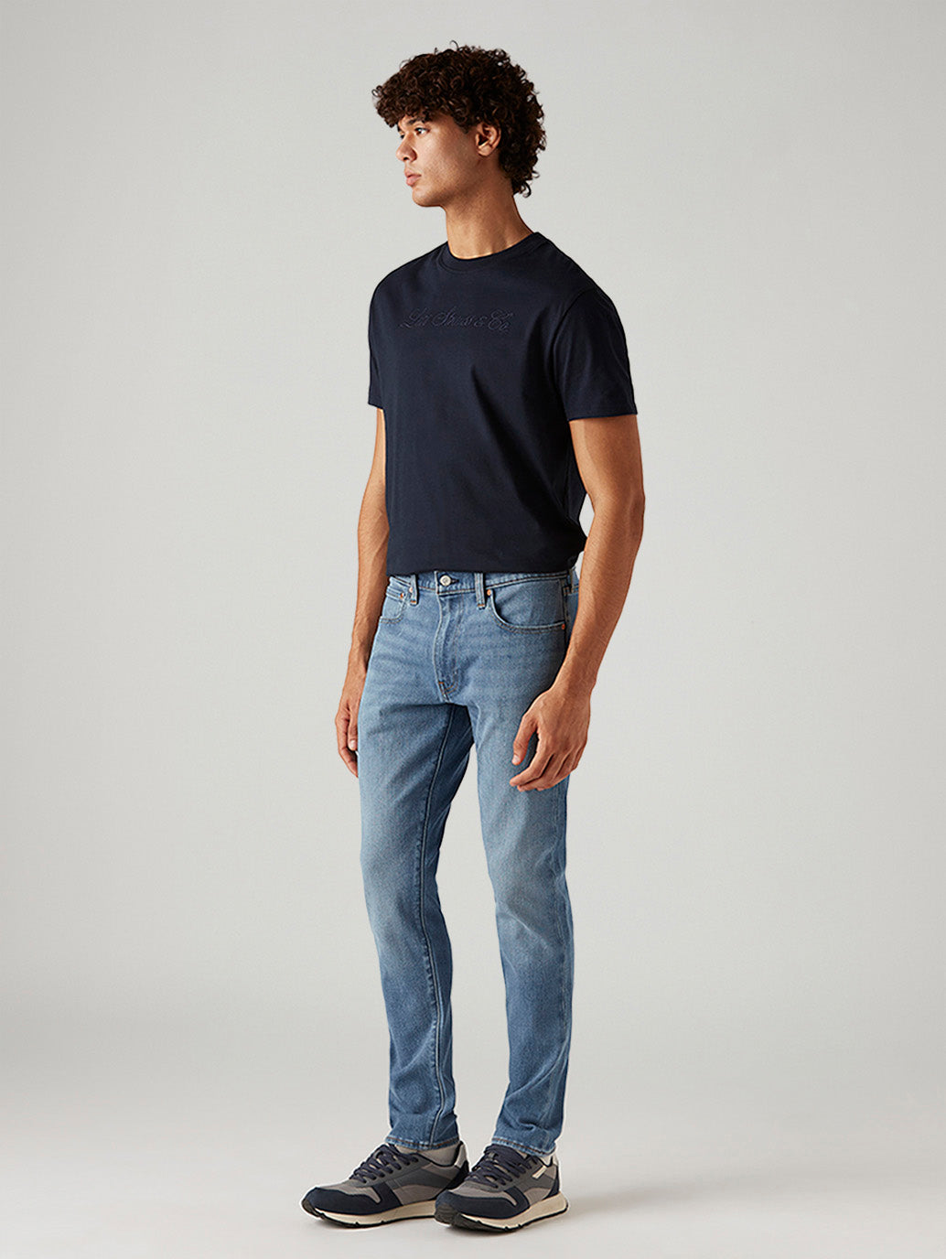 Men's 512 Light Blue Slim Tapered Fit Hyper Stretch Jeans - Side View