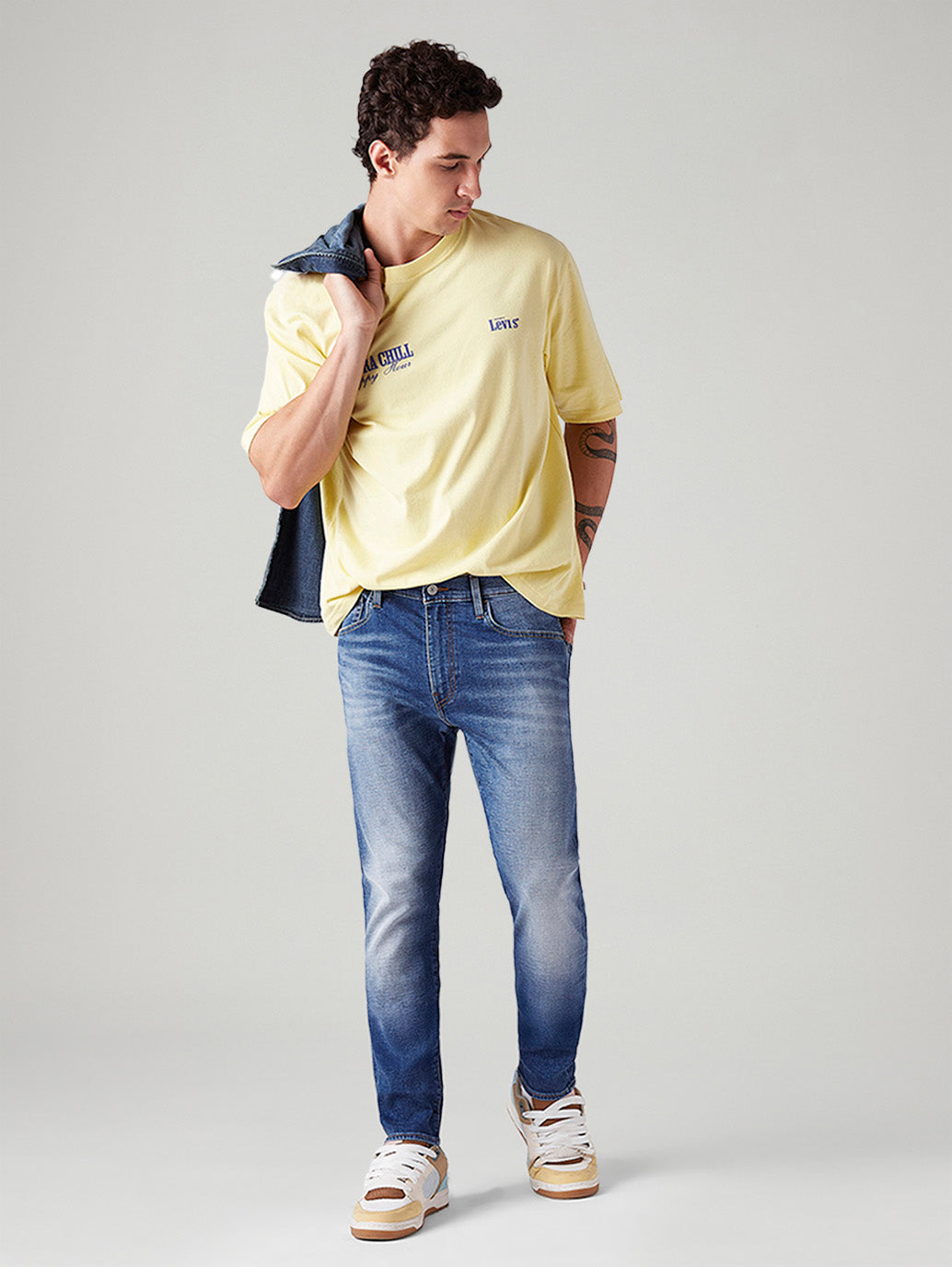 Men's 512 Blue Slim Tapered Fit Mid Rise Jeans - Styleshot View