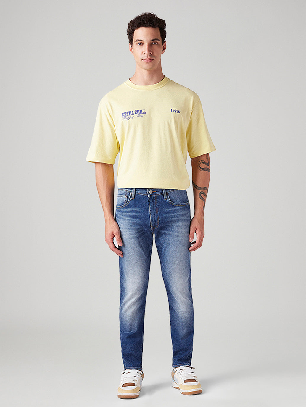 Men's 512 Blue Slim Tapered Fit Mid Rise Jeans - Front View