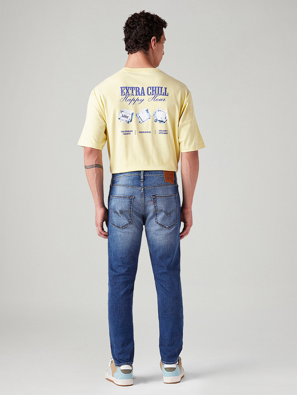Men's 512 Blue Slim Tapered Fit Mid Rise Jeans - Back View