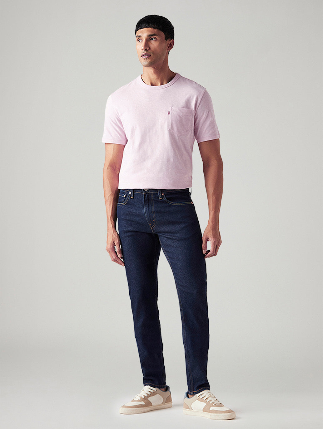 Men's 512 Dark Blue Slim Tapered Fit Mid Rise Jeans - Front View